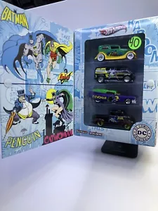 MINT - Hot Wheels DC Comics BATMAN Car 4 pack, Box set Robin Catwoman Penguin - Picture 1 of 6
