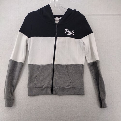 UNDERCOVER Victoria's Secret ROSA felpa con cappuccio donna piccola full zip manica lunga