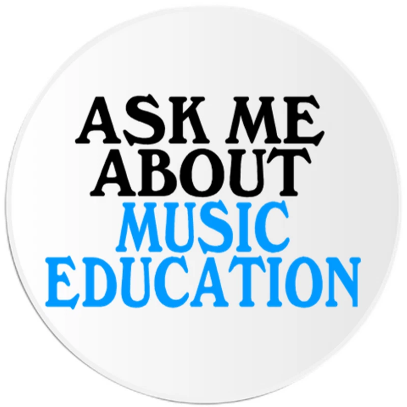 Ask Me About Music Education - 圆贴纸贴花 3 英寸 — 第 1/1 张图片