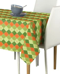 Mantel a cuadros de arcila naranja y verde firma tamaños surtidos - Imagen 1 de 1
