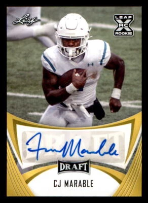 2021 Leaf Draft AUTO Gold #BACJM CJ Marable (ref 225300) - Image 1 of 2