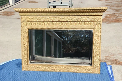 Espejo de manto buffet con manto dorado victoriano ornamentado ~ aprox. 1880 Foto 1 de 4