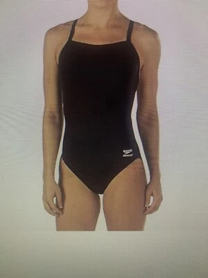 Speedo Women's Swimsuit Endurance+ Flyback Solid Adult Team Black  40 XL - Image 1 of 4