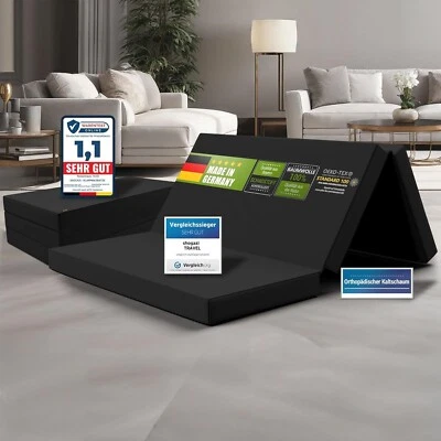 Klappmatratze 120x190 cm, Luxus- Faltmatratze TRAVEL anthrazit  Campingmatratze - Bild 1 von 4