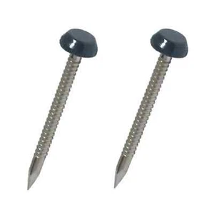 Uñas con cabeza de plástico UPVC gris antracita de 65 mm clavos de acero inoxidable con tapa de polietileno - Imagen 1 de 1