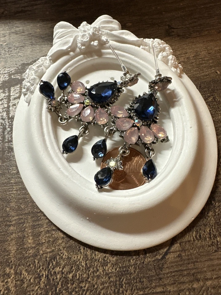 Postes de plástico para orejas muy sensibles circonita cúbica cristal pendientes multicolores Foto 1 de 4