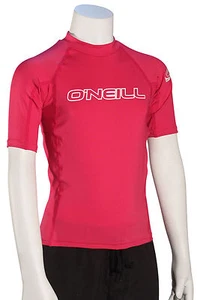 O'Neill Kid's Basic Skins SS Rash Guard - Watermelon - New - Picture 1 of 1