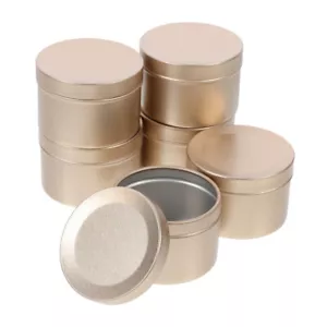 6pcs Empty Tin Containers Candle Making Tin Tinplate Tea Storage Containers - Picture 1 of 12