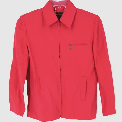 Classiques Entier розовый молнии длинным рукавом куртка маленький шелк льняной Barbiecore - Изображение 1 из 3