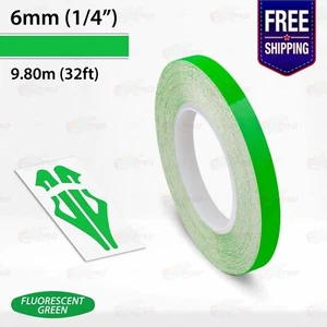 FLUORESCENT GREEN 1/4" PIN STRIPE Car Model Motorcycle TAPE Vinyl Sticker 6mm - Picture 1 of 12