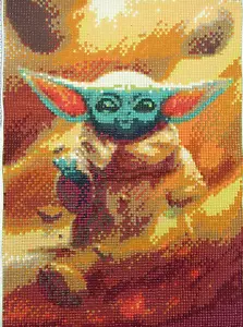 Finished Diamond Art Baby Yoda Grogu Sandstorm Ready To Frame 30X40cm Sealed - Picture 1 of 4