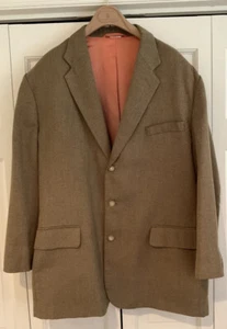 claiborne mens blazer jacket Size 44 R Tan Brown Wool Sports Coat Jacket - Picture 1 of 12