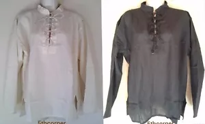 Camicia FATTA A MANO (S-5XL) Cotone Festival Hippy Gotico Pirata Boho Kurta Casual CS2 - Foto 1 di 5