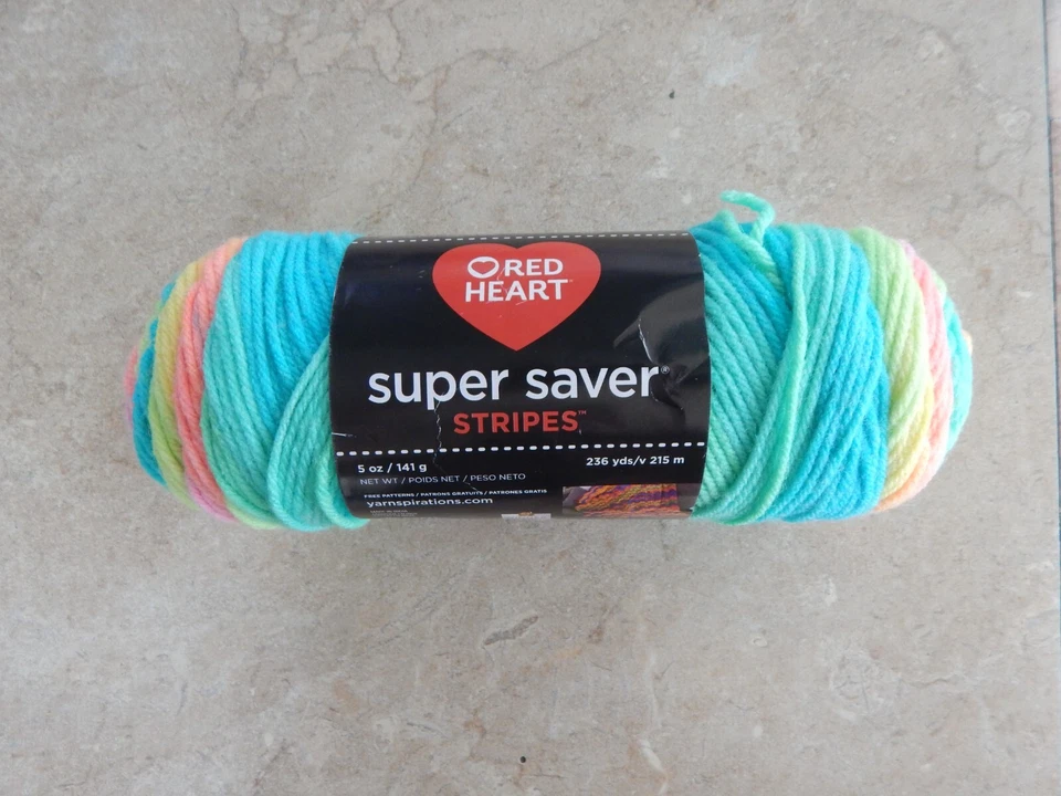 Red Heart Super Saver Yarn Retro Stripe 5 Oz Skein E300 100 Acry Worsted
