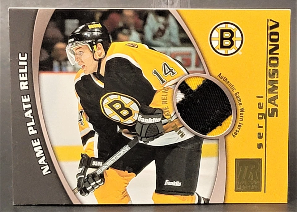 2001-02 Topps Reserve Name Plates #TRN-SS Sergei Samsonov 3 Color Patch - Image 1 of 2