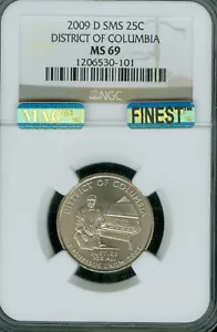 2009 D DISTRICT COLUMBIA QUARTER NGC MS69 SMS MAC FINEST REGISTRY MAC SPOTLESS * - Picture 1 of 2