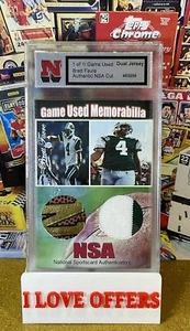 NSA BRETT FAVRE ERROR DUAL JERSEY 2CLR JERSEY 3CLR BALL 1/1 JETS RARE C STORE - Bild 1 von 7