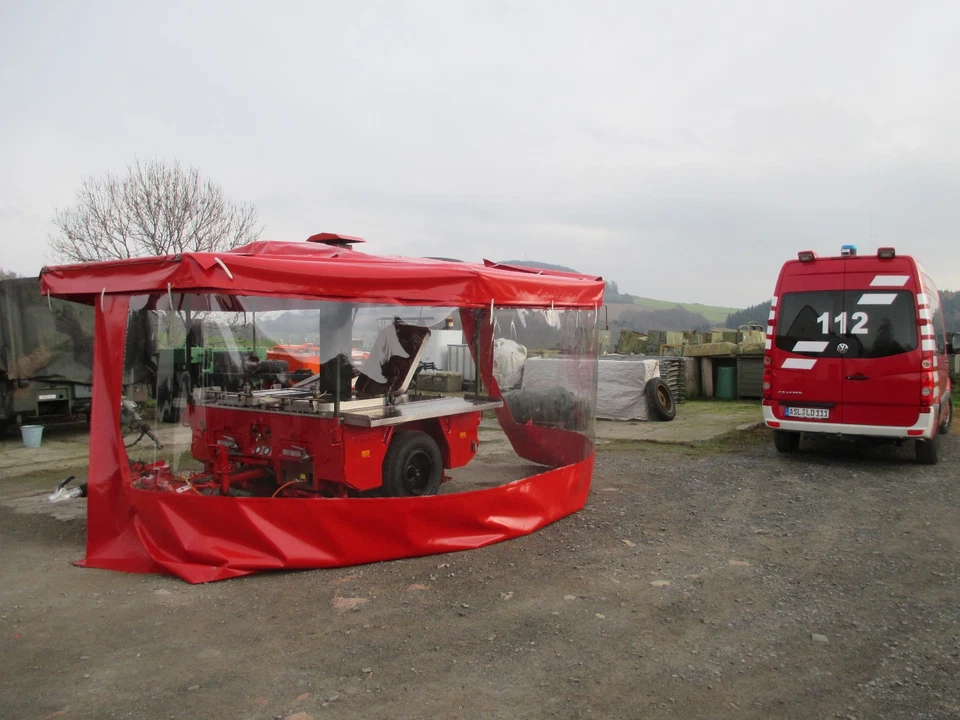 2 Seitenplanen transparent für Gulaschkanone Feldküche Kärcher TFK 250 Rot - Bild 1 von 1