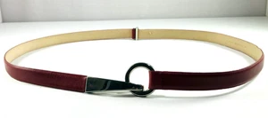 Via Spiga Belt Womens Dark Red Italian Leather Size M - Picture 1 of 8