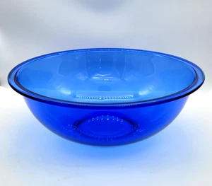 Vintage PYREX 4 Liter Cobalt Blue Glass Mixing Bowl Clear Bottom #326 Excellent! - Bild 1 von 5
