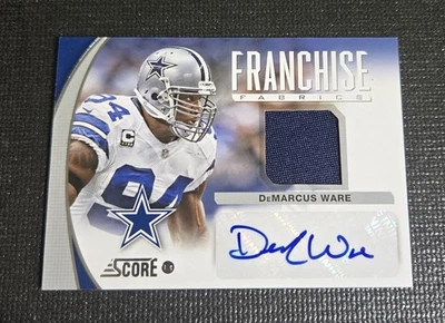 Demarcus Ware 2013 Score Franchise Fabrics Game Used Jersey Auto Rare Dallas - Image 1 of 4