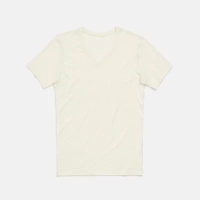 Camiseta interior Wool& Prince 100 % lana cuello en V precio de venta sugerido por el fabricante 84 USD para hombre talla M blanca natural Foto 1 de 4