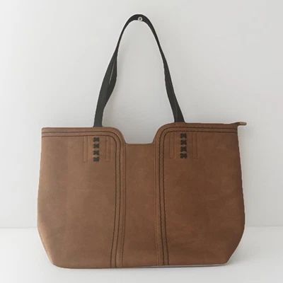 Montana West Tote Bag Purse Shoulder Brown Vegan Leather Zipped Pockets - Image 1 of 4