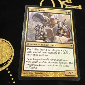 Putrid Leech #51 DDM Magic Card With Protective Sleeve  NM - Picture 1 of 3