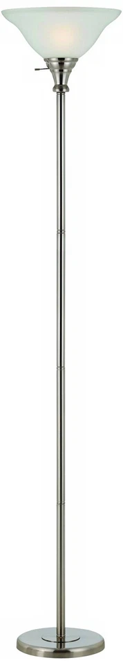 Lámpara de pie antorcha de acero cepillado alto Cal Lighting Skyler 71" Foto 1 de 1
