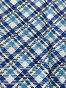 Blue Plaid Cotton Fat Quarter 18”x21”New - Picture 1 of 2
