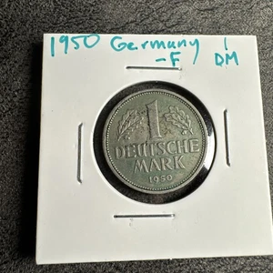 1950 F Germania 1 marco tedesco, zecca di Stoccarda, KM# 110 - Foto 1 di 4