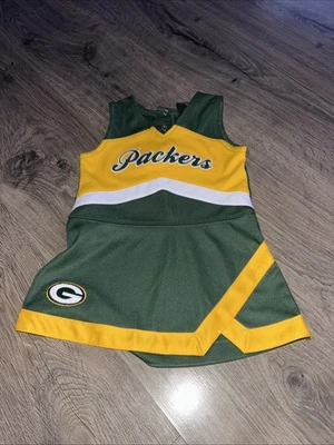 Vestido de líder de torcida Green Bay Packers infantil meninas 18M – vestuário de equipe da NFL - Imagem 1 de 2