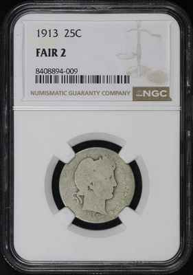 1913 Barber Quarter NGC FA-2 - Great For Lowball Set, Only 4 Lower! - Image 1 of 2