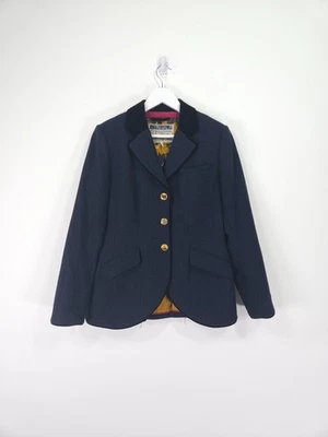 Joules Jacket Size 14 Navy Blue Herringbone Tweed Blazer Parade Country Hacking - Image 1 of 4