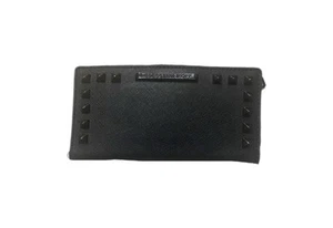 Rebecca Minkoft EUC Ava Zip Wallet Black Leather W/ Black stud - Picture 1 of 13