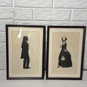Vintage Thomas und Martha Jefferson gerahmte Silhouetten Bilder - Bild 1 von 7