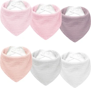 Kewlife gift Muslin Baby Bibs 6-Pack Baby Drool Bandana Bibs for Baby Girls B... - Picture 1 of 3