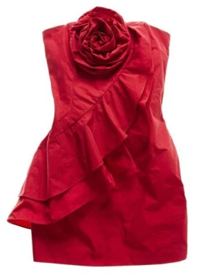 Vestido de Cóctel Formal Pearl By Georgina Chapman of Marchesa Roseta Roja Talla 12 Foto 1 de 4