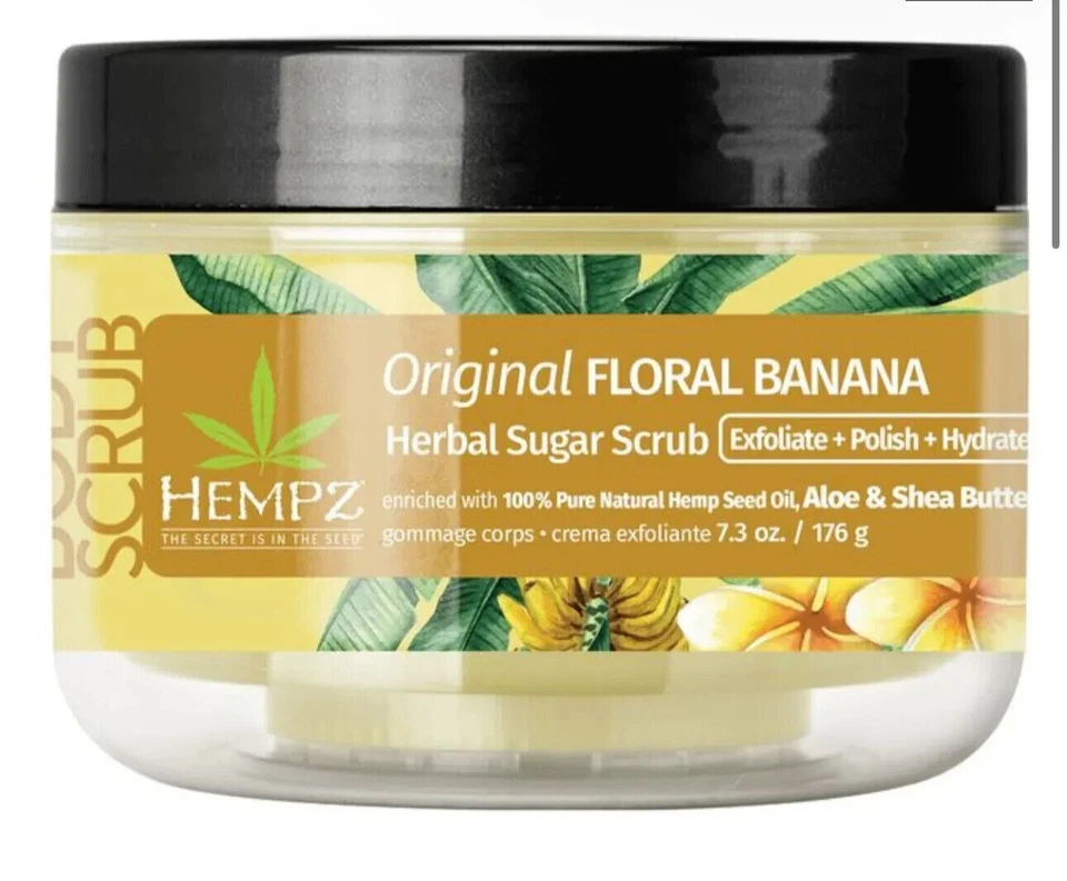 HEMPZ ORIGINAL FLORAL BANANA HERBAL SUGAR SCRUB 7.3oz / 176g. NEW - Image 1 of 1