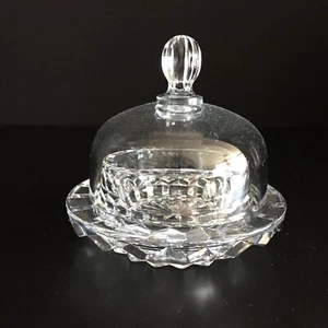 Mikasa Salina Individual Round Butter Jam Dish and Lid Clear Glass Domed Cover - Picture 1 of 12