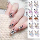 Nail Gems 10 pièces 3D lapin bijoux ongles brillants pour nail art, décorations de Pâques pour