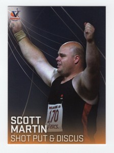 Commonwealth Games athletes Card 2010. Scott Martin (Shot Put & DDiscus)