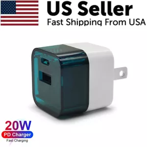 Phone Charger Dual Port 20W PD USB C Wall Fast Charger Adapter - Picture 1 of 15