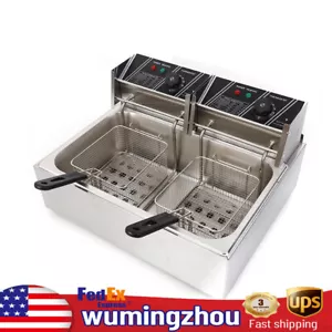 12L Electric Deep Fryer Single Tank Stainless Steel Commercial Fry Cooker 5000W - Picture 1 of 23