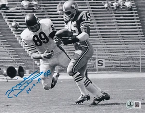 MIKE DITKA signed (CHICAGO BEARS) football 8X10 photo BECKETT BAS BS22847 - Picture 1 of 1