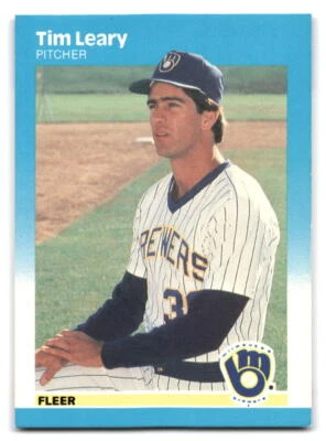 Tim Leary 1987 Fleer Baseball #348 Milwaukee Brewers - Image 1 of 2
