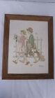 Norman Rockwell Young Lovers Cross Stitch / Needlepoint Framed