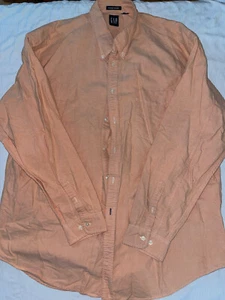 Gap Mens Peach Pink Dress Shirt Men's Size Xl Euc - Picture 1 of 3