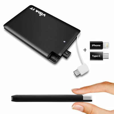 Ultra Slim Power Bank USB Caricatore Portatile Carica Batteria Per Smartphone - Immagine 1 di 4