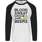 Baseball-T-Shirt Blood Sweat Rugby and Beers lustig Herren L/S